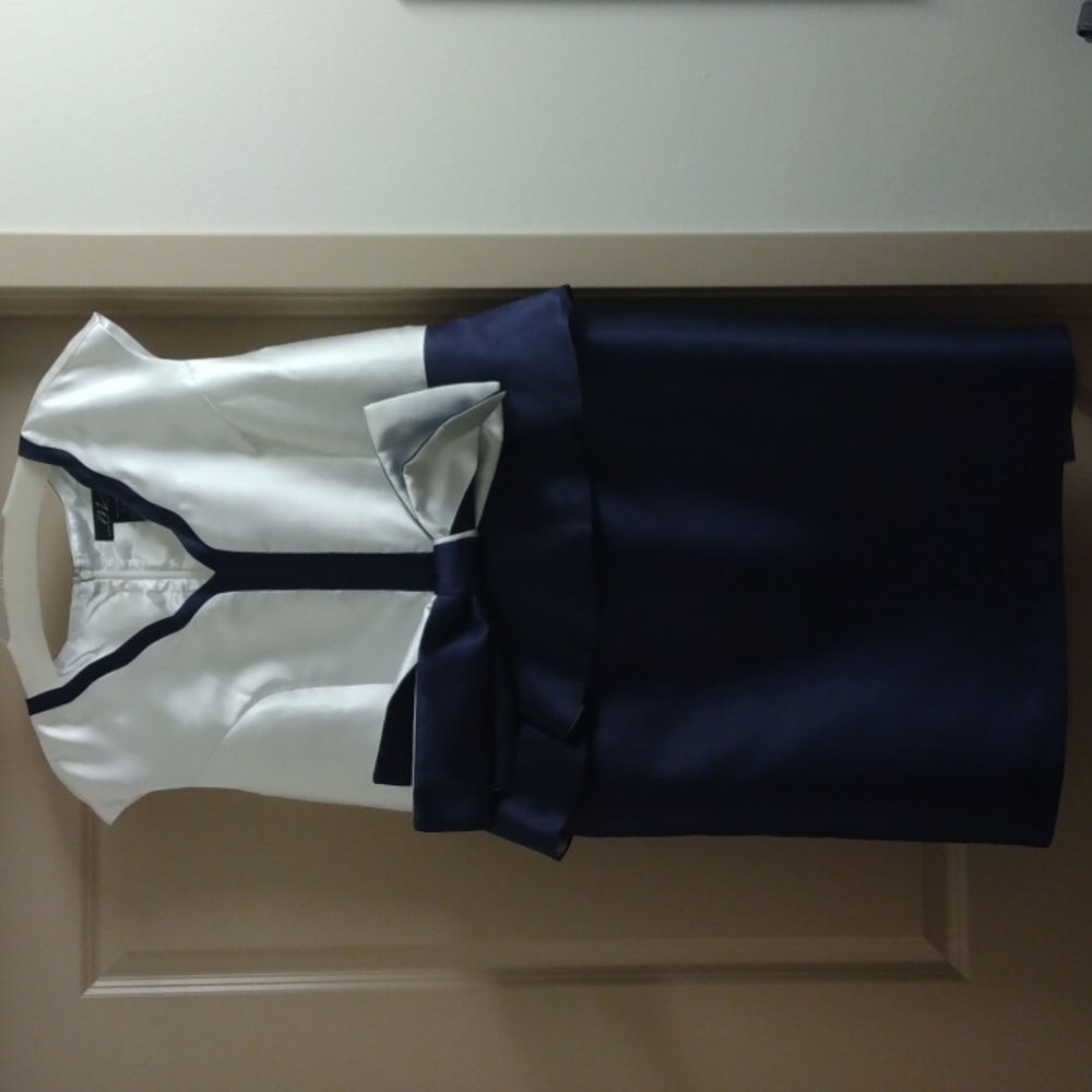 Dress - Navy Blue/White, also get a free $1.00 bill